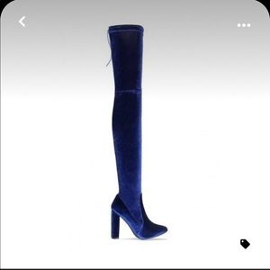 Blue believer over the knee boots from SIMMI London